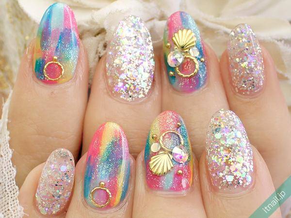 レインボーカラーで楽しい カラフルかわいいネイル特集 Itnail