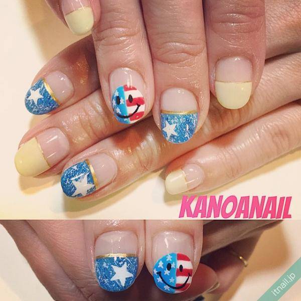 ハンドもフットも アメリカンな 星条旗ネイル が楽しい Itnail