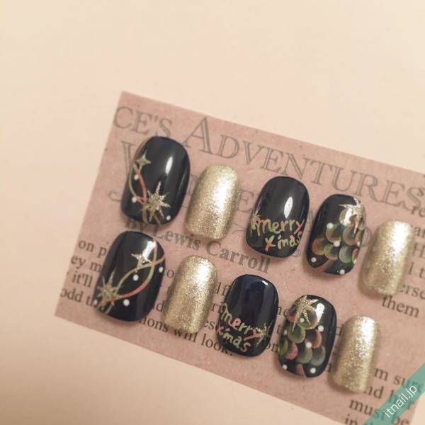 ブラックが新鮮 黒で魅せるクリスマスネイル 厳選6デザイン Itnail