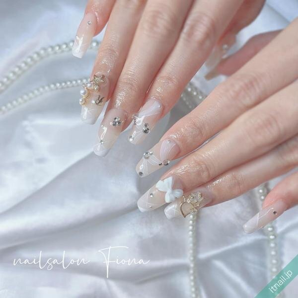 ☆A-481☆ネイルチップ 面倒臭 ブルーグレーの3Dフラワーネイル 